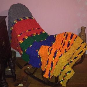 Multi-color Handmade Crochet Afghan Blanket
